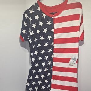 Under Disguise Stars and Stripes zip up onesie NWT